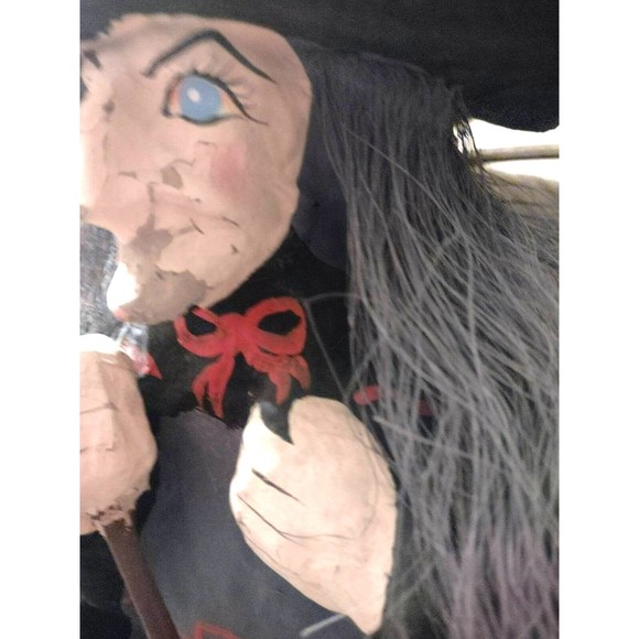 Vintage 26" Tall Paper Mache Halloween Witch Hat Decor - Picture 8 of 8